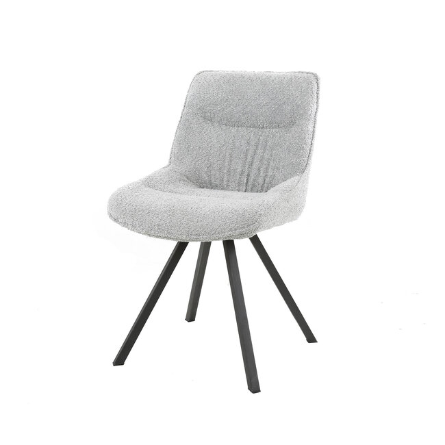 WoonStijl Eettafelstoel Plooi Boucle zilverkleurig
