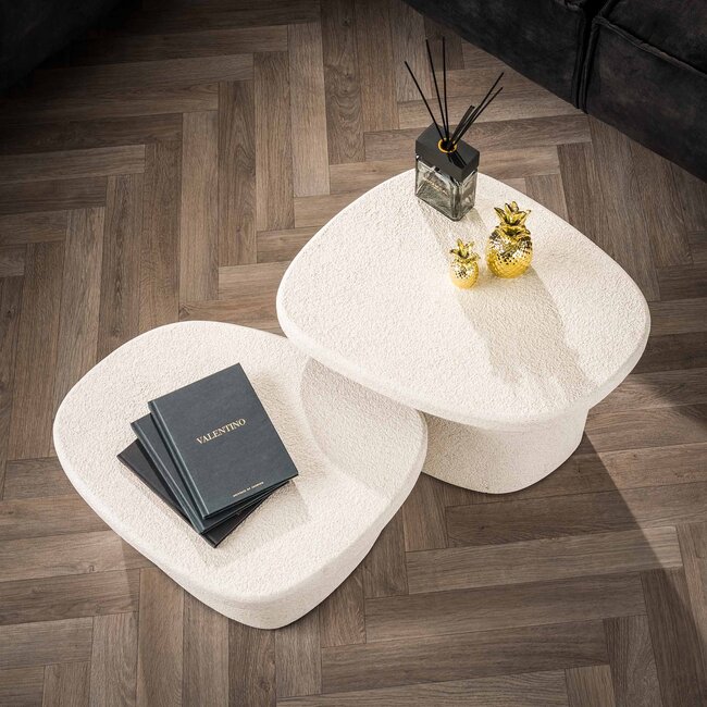 WoonStijl Salontafel L stone organisch set van 2