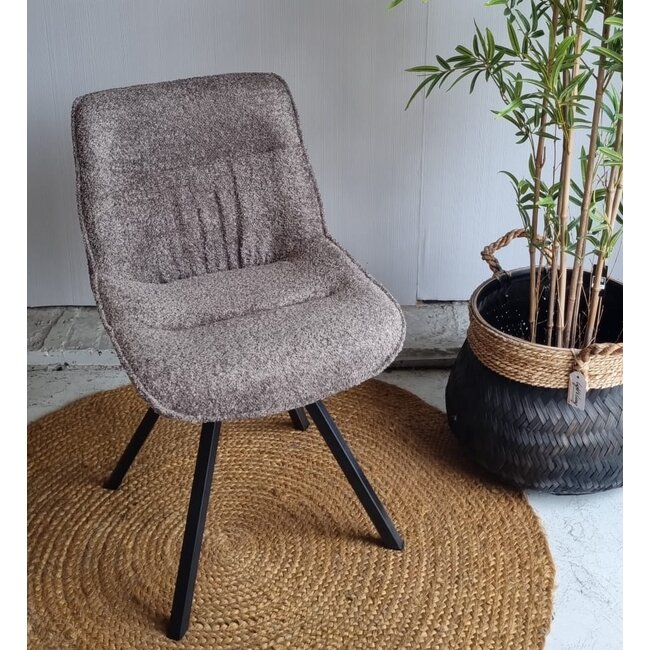WoonStijl Eettafelstoel Plooi Boucle taupe