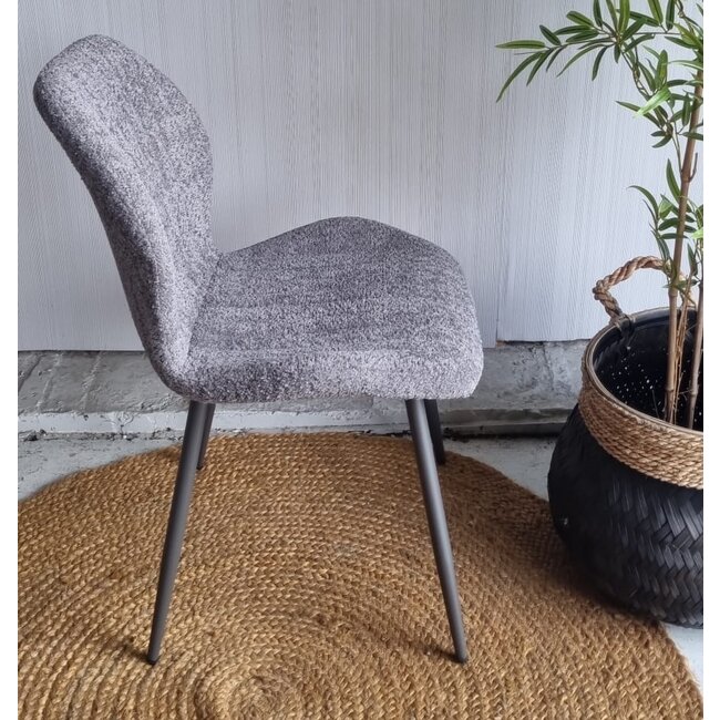WoonStijl Eetkamerstoel Lende Boucle grijs