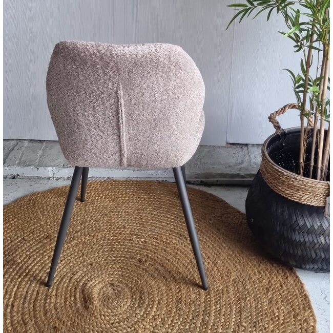 WoonStijl Eetkamerstoel Lende Boucle zandkleur