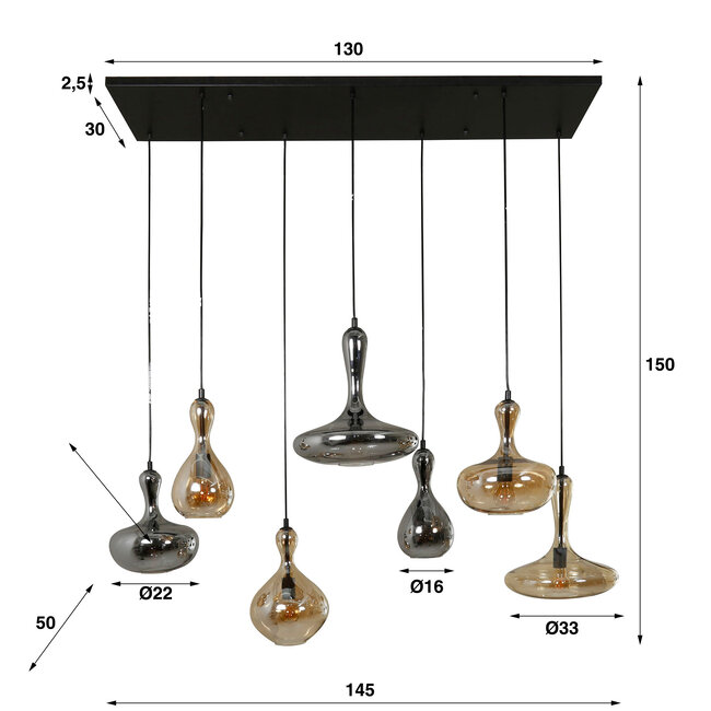 WoonStijl Hanglamp Karaf 4+3
