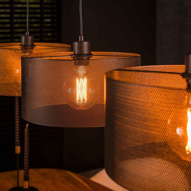 WoonStijl Hanglamp Mesh round met 3 lampen