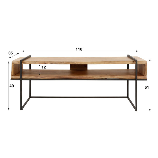 WoonStijl TV-meubel Acacia open vak edge