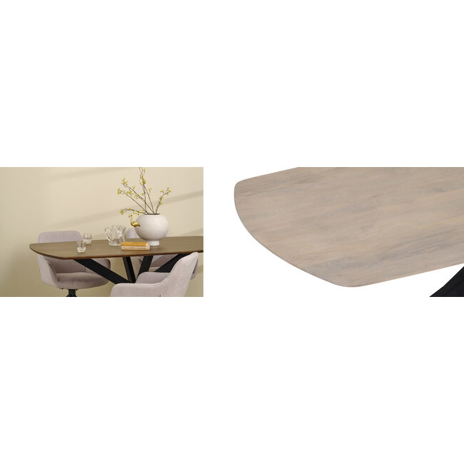 MySons Eettafel Akagi Mango Deens ovaal asblond 210 cm