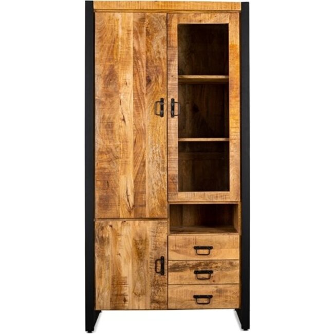 Benoa Vitrinekast Industrial Mango open kant rechts