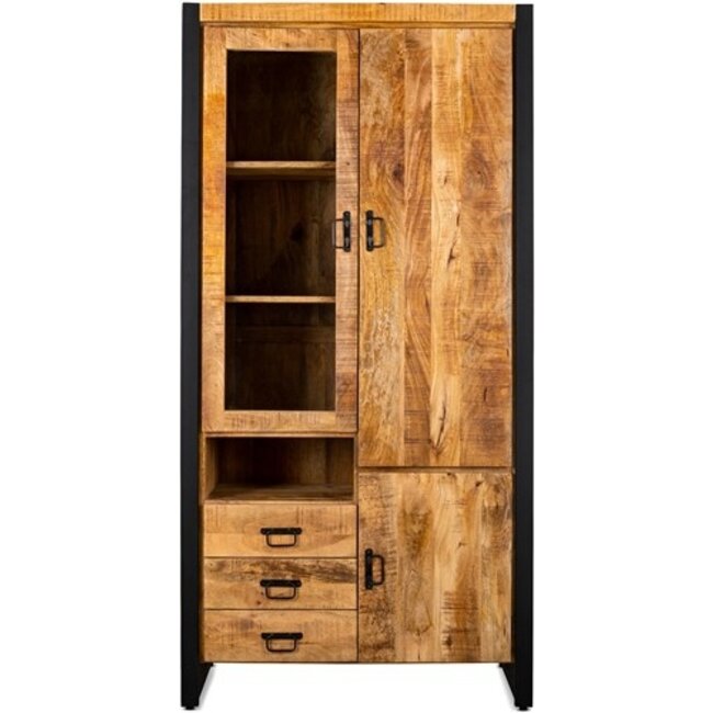 Benoa Vitrinekast Industrial Mango open kant links