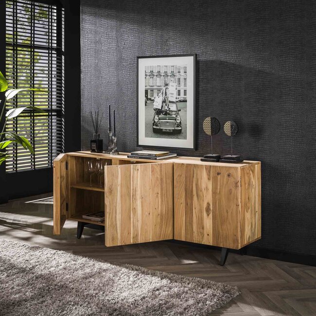 WoonStijl Dressoir 3 deuren block acacia