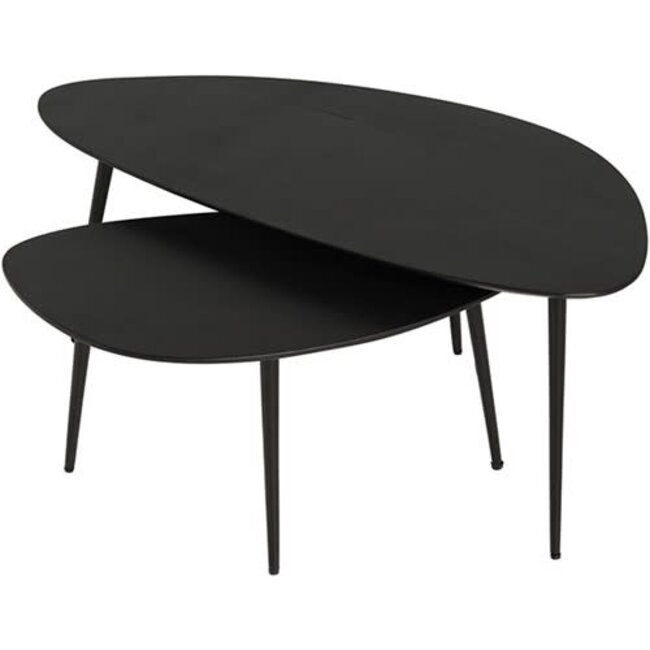Nijwie Salontafel set van 2 organische tafels Flare zwart