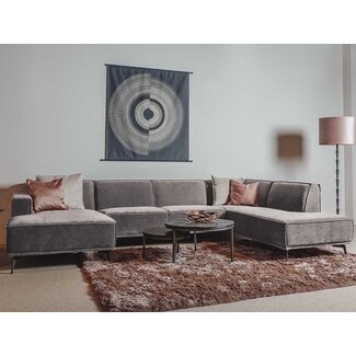 Tower Living Bank Leeds - Chaise longue +  2,5 zits + ottomane Rechts - City 453 Mosgroen / Grijs