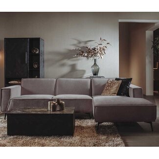 Tower Living Bank Leeds - 2,5 zits + chaise longue  Rechts - City 453 mosgroen / grijs