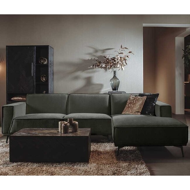 Tower Living Bank Leeds - 2,5 zits + chaise longue  Rechts - City 355 Bottle green