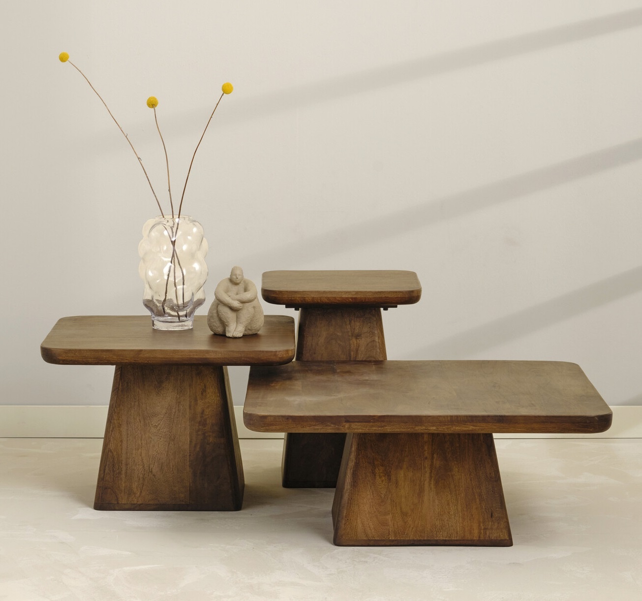 Ronde 70 cm salontafel mangohout Eleonora 11371 Ronde 70 cm salontafel mangohout Eleonora 11371