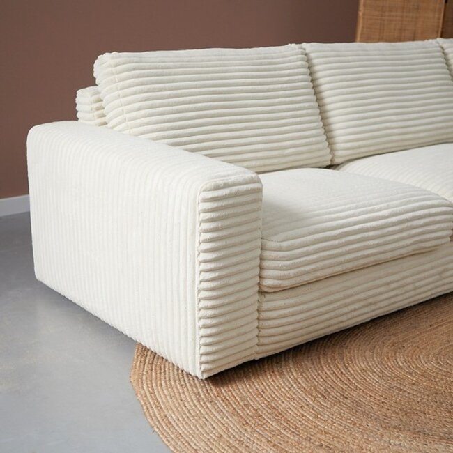 Pepp Hoekbank Uno chaise longue rechts - Velvet rib cream