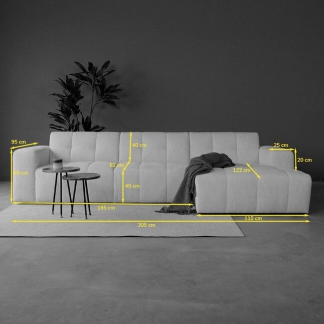 Pepp Bank Wave 2.5 zits met chaise longue rechts modesto 484