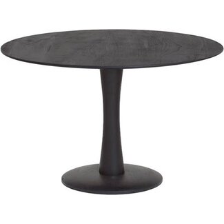 Nijwie Eettafel Flare rond zwart mango 120 cm