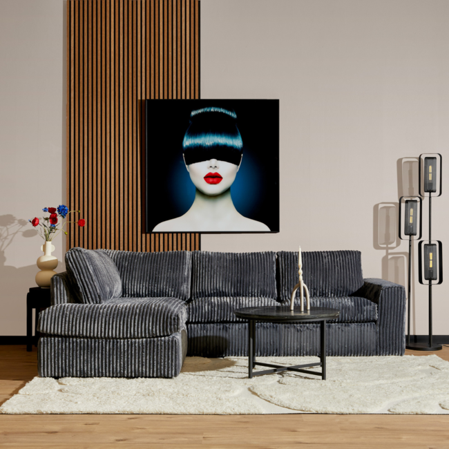 MySofa Hoekbank Teddy | Antraciet | Divan Links + 2,5 zits