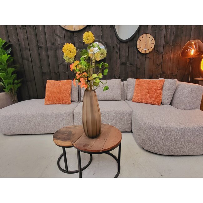 MySofa Hoekbank Blocks | Ottomane + 90 cm + longchair  | Clay 84 - Showroommodel