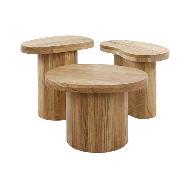WoonStijl Salontafel Shape set van 3 acacia