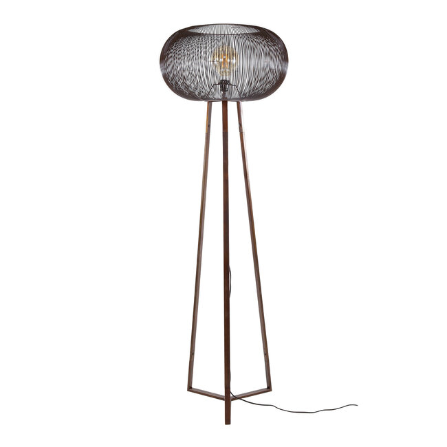 WoonStijl Vloerlamp 3-poot copper twist