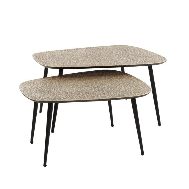 WoonStijl Salontafel set van 2 XXL metallic