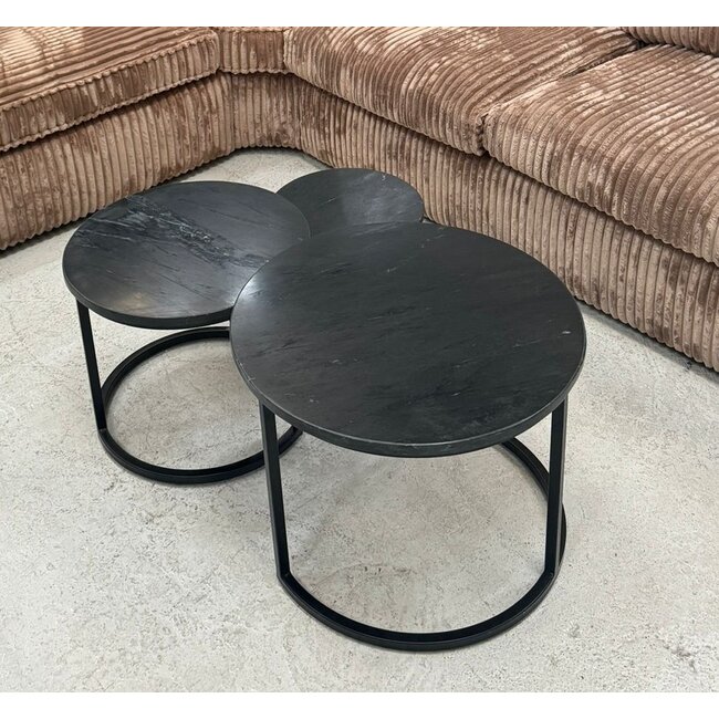 Nijwie Salontafel set van 3 met marmer blad
