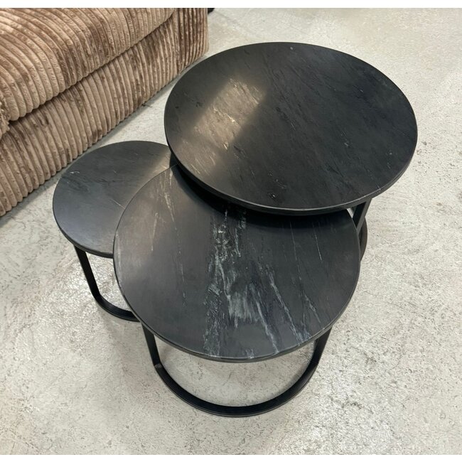 Nijwie Salontafel set van 3 met marmer blad