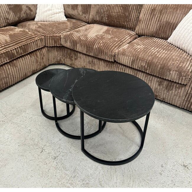 Nijwie Salontafel set van 3 met marmer blad