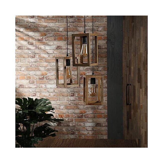 WoonStijl Hanglamp 3x Mango Frame Getrapt