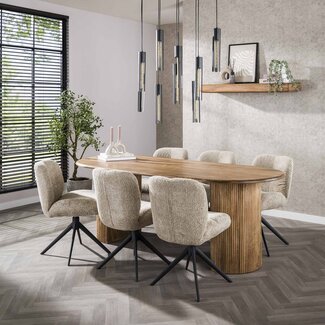 WoonStijl Eetkamertafel 215 cm wave showroommodel