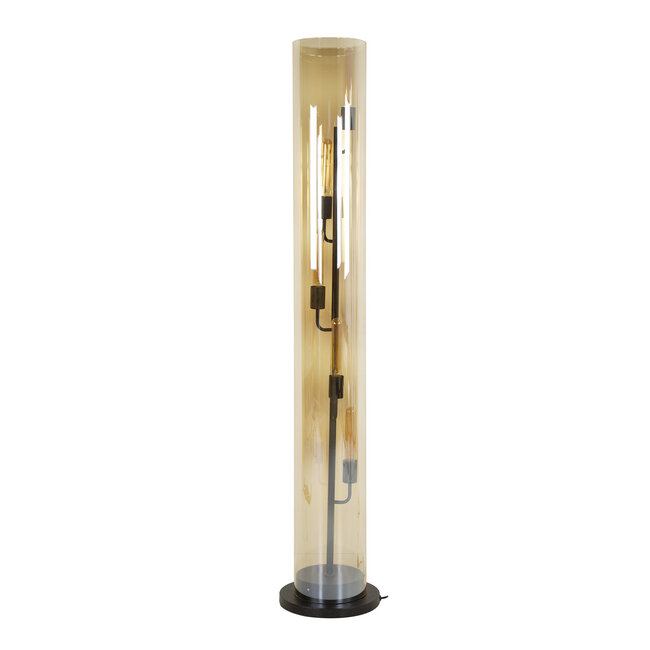 WoonStijl Vloerlamp 5L tube amber glas