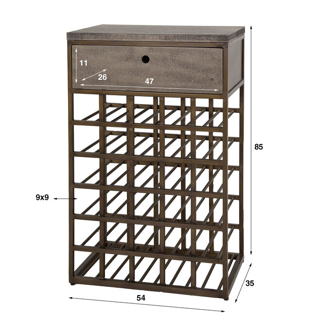 WoonStijl Wijnkast Ferro 1 lade