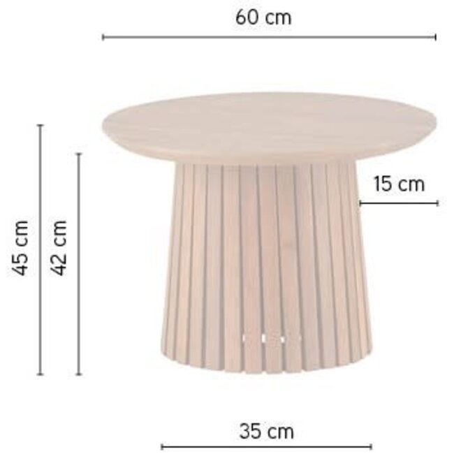 MySons Salontafel Burundi Acacia zwart Ø 60 cm