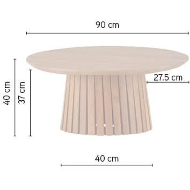 MySons Salontafel Burundi Acacia zwart Ø 90 cm