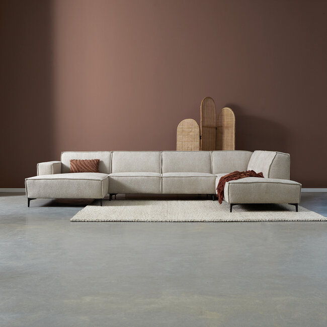 Pepp Bank River U opstelling met chaise longue links in Majestic 603