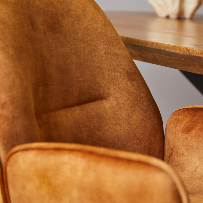 Starfurn Eetkamerstoel Nova | Gold | Met armleuning