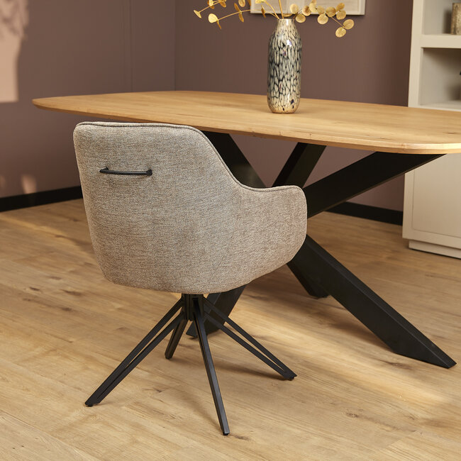 Starfurn Eetkamerstoel Jens | Brown | Met armleuning