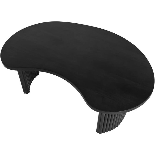 Nijwie Salontafel Firenze - boonvormig  - 125 cm - Zwart