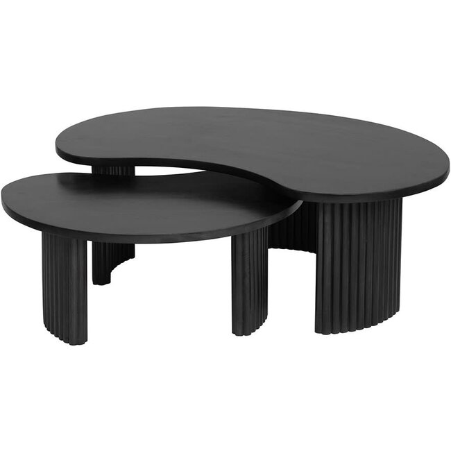 Nijwie Salontafel Firenze - boonvormig  - 125 cm - Zwart