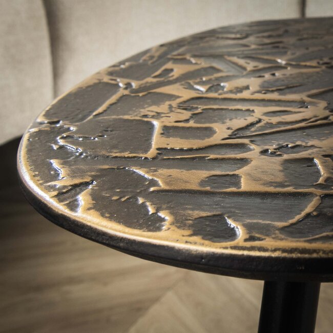 WoonStijl Salontafel set van 3 vierhoekig patina metal