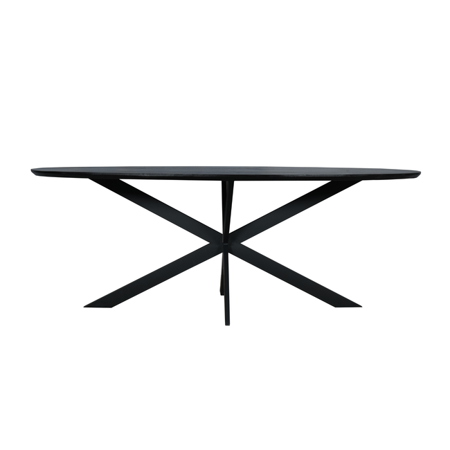Starfurn Eiken eettafel Ferris | Ovaal 210 cm | Zwart