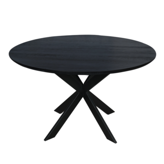 Starfurn Eiken eettafel Ferris | Rond 130 cm | Zwart Starfurn Eiken eettafel Ferris | Rond 130 cm | Zwart