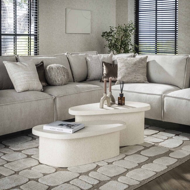 WoonStijl Salontafel XL stone organisch set van 2