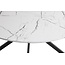 Woood Bruno Eettafel Rond Mdf Wit/zwart Marmeren Look Blad Ø120cm