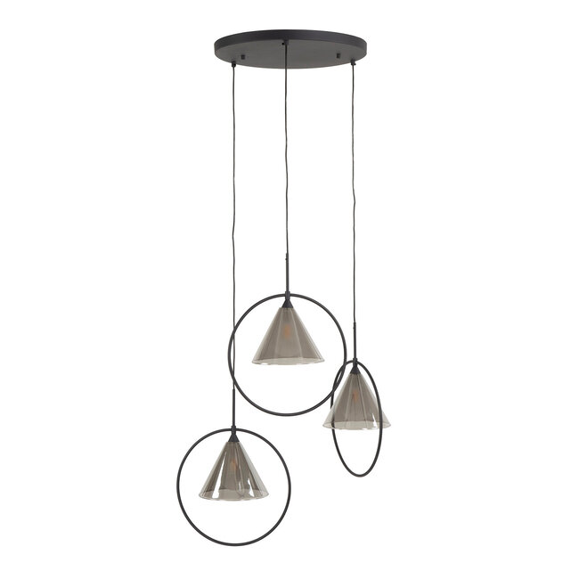 WoonStijl Hanglamp 3L ring getrapt tapse kap (G9)