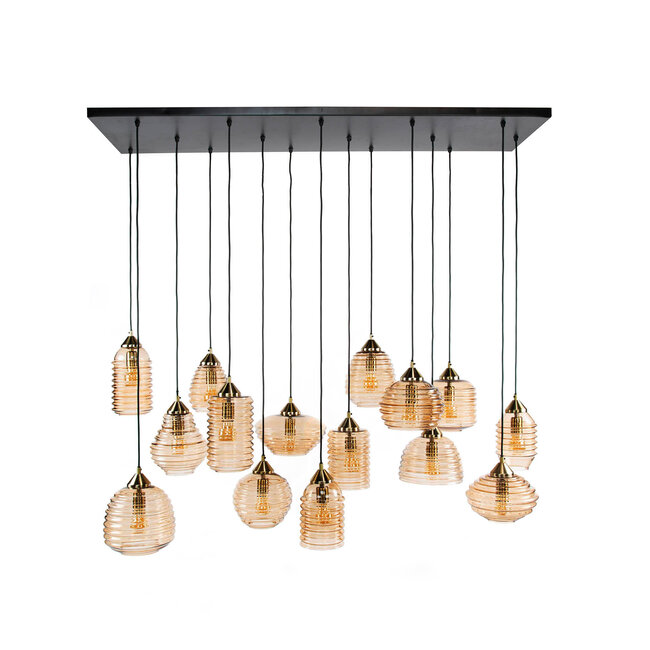 WoonStijl Hanglamp 5+5+5 rib glass