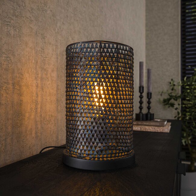 WoonStijl Tafellamp armor tube / Zwart bruin