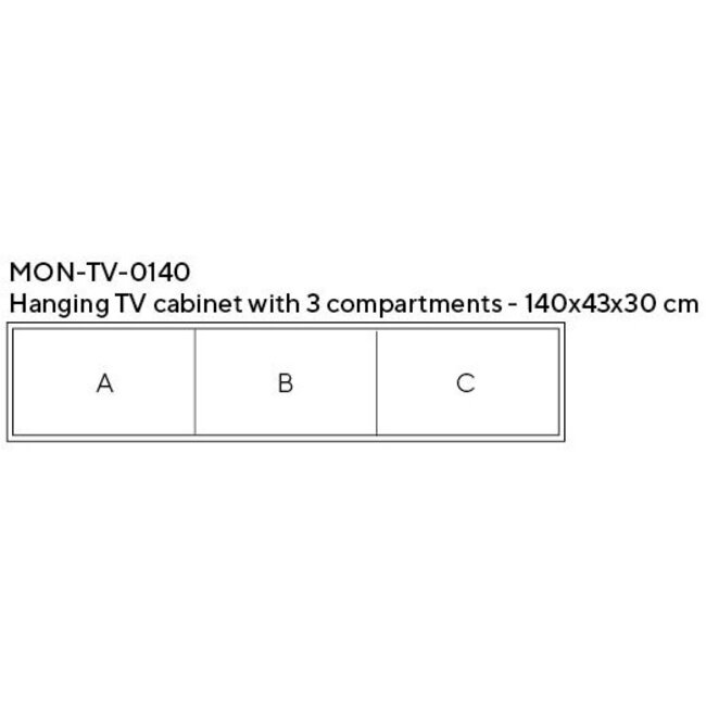 Nijwie Zwevend tv meubel Montano 140 cm - 10 kleuren