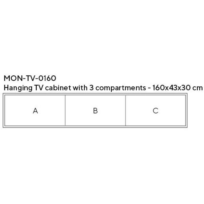 Nijwie Zwevend tv meubel Montano 160 cm - 10 kleuren