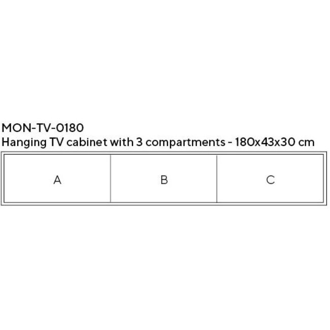 Nijwie Zwevend tv meubel Montano 180 cm - Diverse kleuren